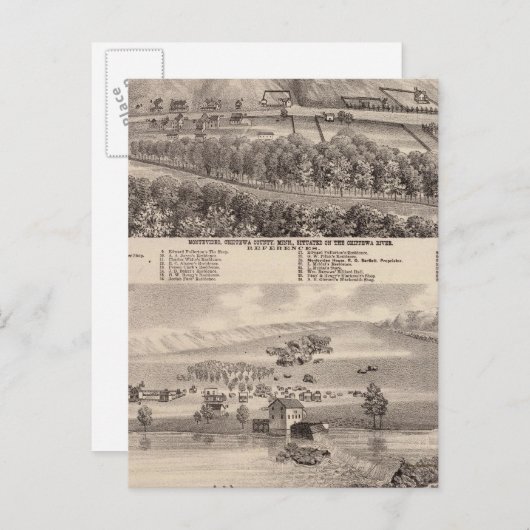 Montevideo, graniet-Herfsten, Minnesota Briefkaart (Voorkant / Achterkant)