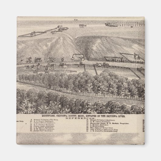 Montevideo, graniet-Herfsten, Minnesota Magneet (Voorkant)