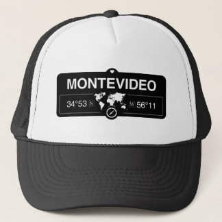 Montevideo Map GPS Coordinates Artwork Trucker Pet