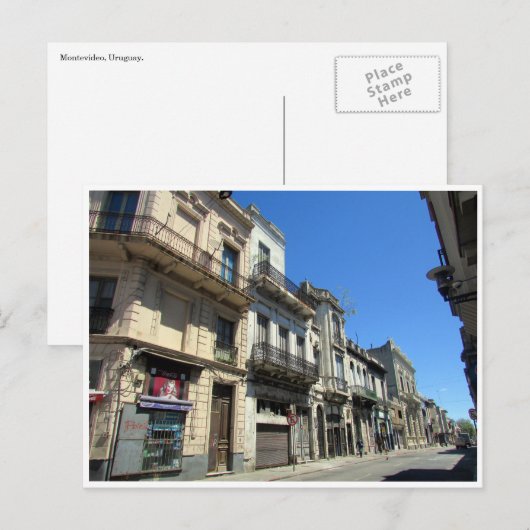 montevideo straten briefkaart (Voorkant / Achterkant)