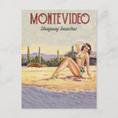 Montevideo, Uruguay Beach Briefkaart (Voorkant)