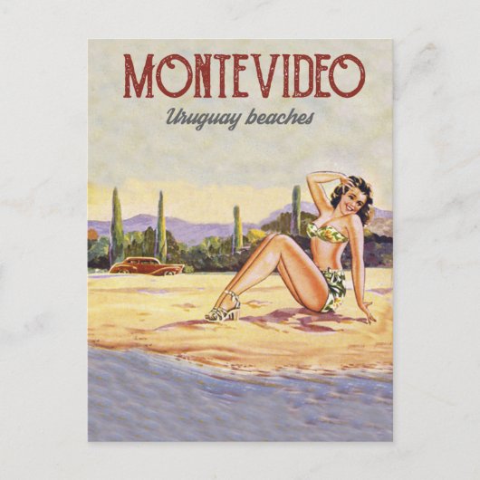 Montevideo, Uruguay Beach Briefkaart (Voorkant)