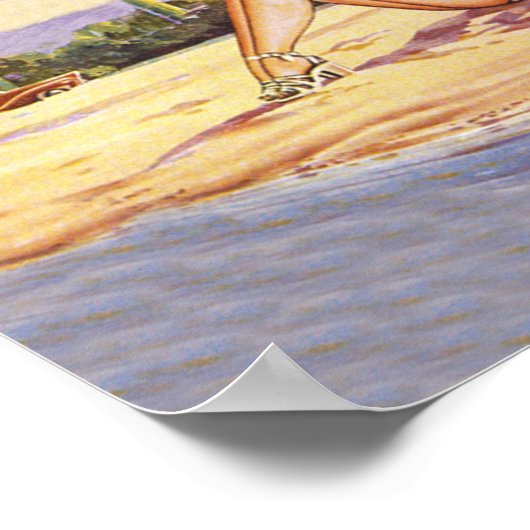 Montevideo, Uruguay Beach Poster (Hoek)