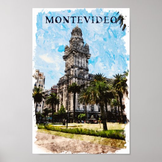 Montevideo Uruguay City Uitzicht Poster (Voorkant)