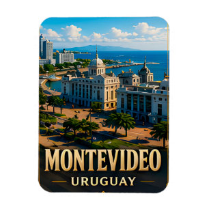 Montevideo Uruguay Reis Stad Souvenir Aandenken Magneet