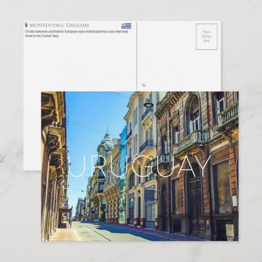 Montevideo, Uruguay Reisansichtkaart Briefkaart (Voorkant / Achterkant)