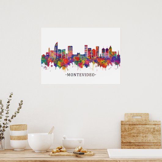 Montevideo Uruguay Skyline Poster (Keuken)