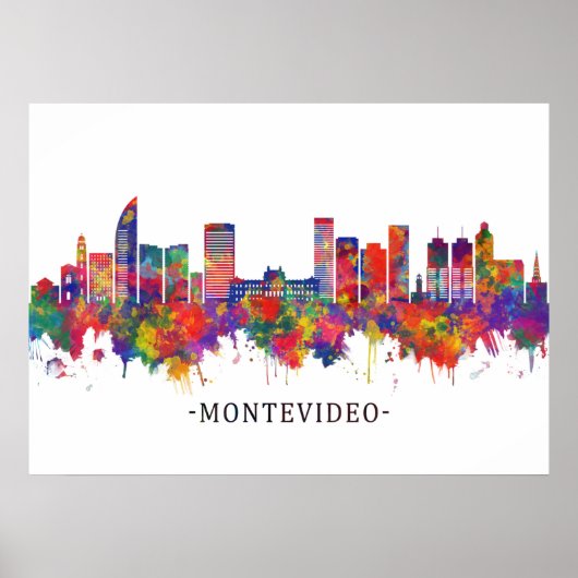 Montevideo Uruguay Skyline Poster (Voorkant)