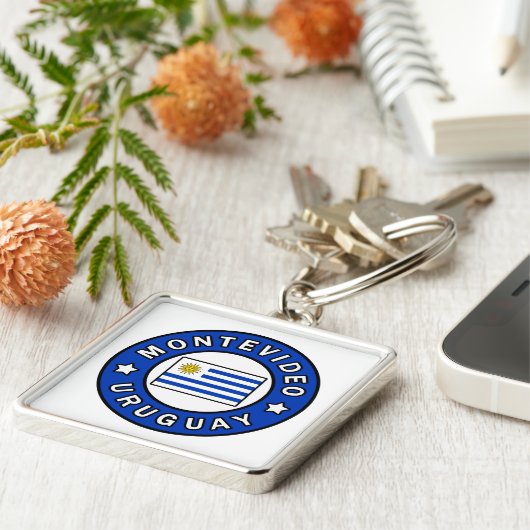 Montevideo Uruguay Sleutelhanger (Zijkant)