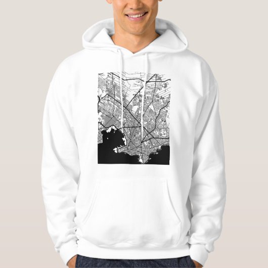 Montevideo Uruguay Stadkaart Hoodie (Voorkant)