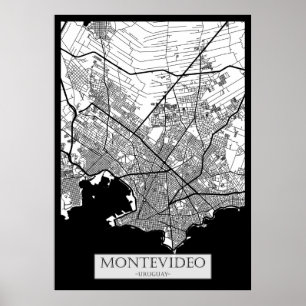 Montevideo Uruguay Stadkaart Poster