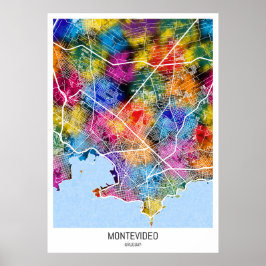 Montevideo Uruguay Stadsplattegrond Poster