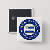 Montevideo Uruguay Vierkante Button 5,1 Cm (Voorkant /achterkant)
