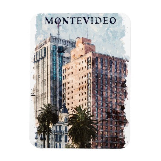 Montevideo Uruguay Vintage Travel Magneet (Verticaal)
