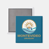 Montevideo Uruguay Zuid-Amerika Magneet (Voorkant / Achterkant)