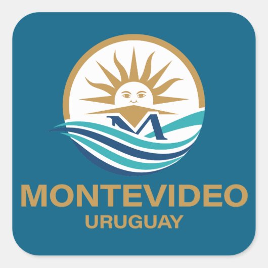 Montevideo Uruguay Zuid-Amerika Vierkante Sticker (Voorkant)