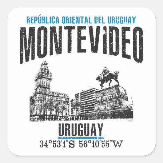 Montevideo Vierkante Sticker (Voorkant)