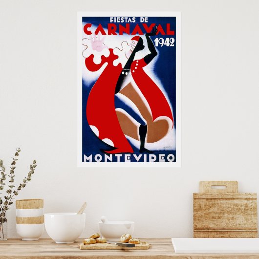 "Montevideo" Vintage Travel Poster (Keuken)