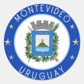 Montevideobekleding van wapens ronde sticker (Voorkant)