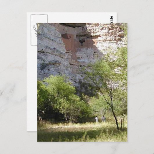 Montezuma Castle Cliff Indian Grass Trees Briefkaart (Voorkant / Achterkant)