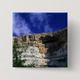 Montezuma Castle Nation Monument, Arizona Vierkante Button 5,1 Cm