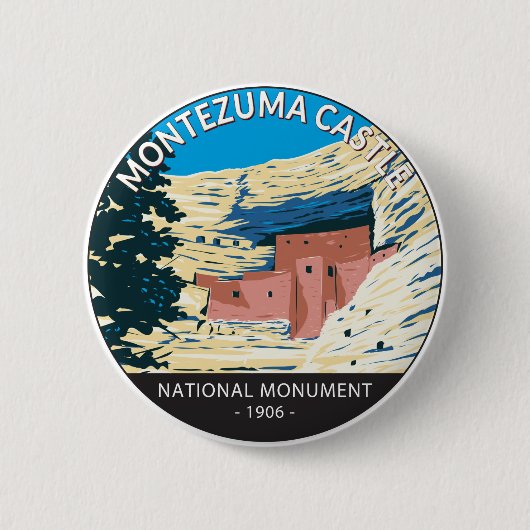 Montezuma Castle National Monument Arizona  Ronde Button 5,7 Cm (Voorkant)