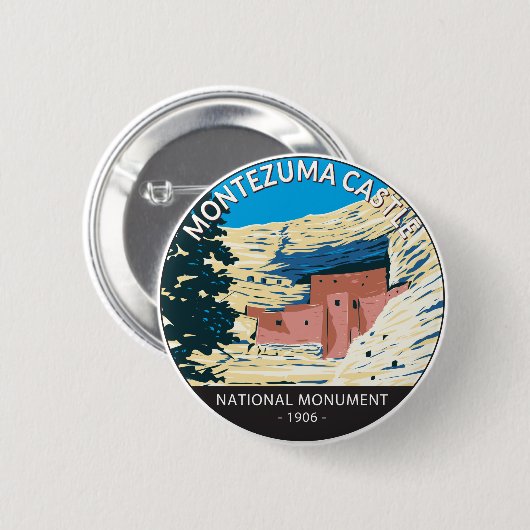 Montezuma Castle National Monument Arizona  Ronde Button 5,7 Cm (Voorkant /achterkant)