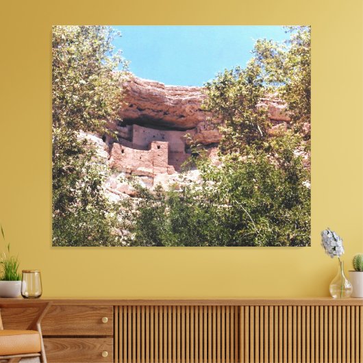 Montezuma Castle National Monument AZ Photo Design Canvas Afdruk (Insitu (Woonkamer))