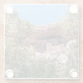 Montezuma Castle National Monument Cliff Dwellns Glazen Onderzetter (Achterkant)