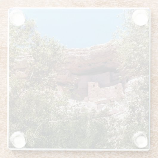 Montezuma Castle National Monument Cliff Dwellns Glazen Onderzetter (Achterkant)