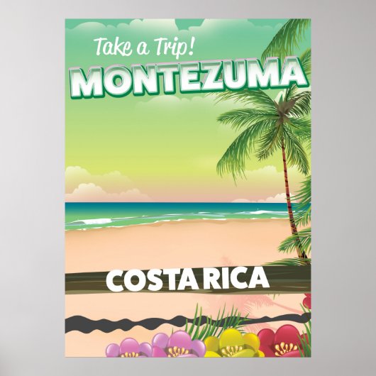 Montezuma Costa Rica strand reisposter Poster (Voorkant)
