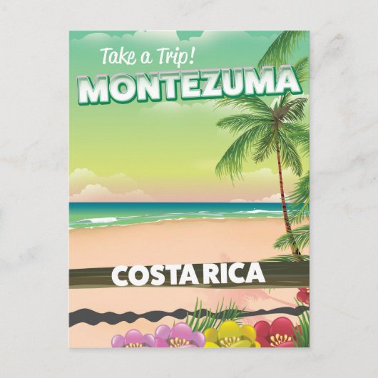 Montezuma Costa Rica strandreisposter Briefkaart (Voorkant)