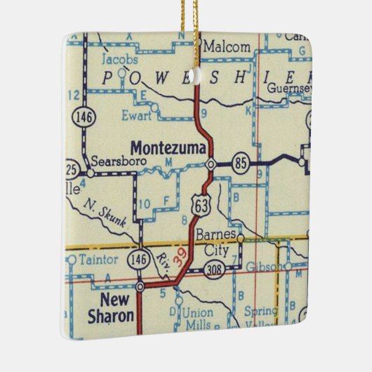 Montezuma IA  kaart Keramisch Ornament (Rechts)