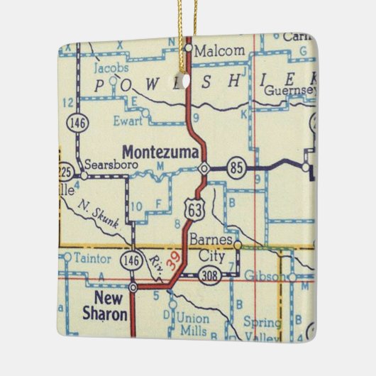 Montezuma IA  kaart Keramisch Ornament (Links)