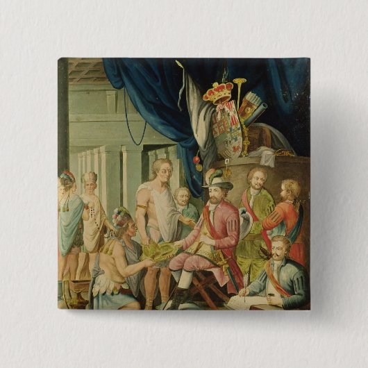 Montezuma Vierkante Button 5,1 Cm (Voorkant)