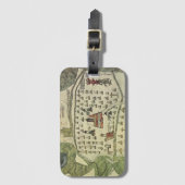 Montezuma's Aztec Empire, Antiek Wereldkaart, 1577 Bagagelabel (Voorkant (verticaal))