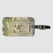 Montezuma's Aztec Empire, Antiek Wereldkaart, 1577 Bagagelabel (Voorkant (horizontaal))