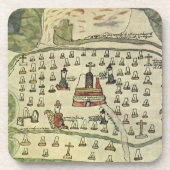 Montezuma's Aztec Empire, Antiek Wereldkaart, 1577 Drankjes Onderzetter (Voorkant)