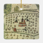 Montezuma's Aztec Empire, Antiek Wereldkaart, 1577 Keramisch Ornament (Achterkant)
