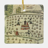 Montezuma's Aztec Empire, Antiek Wereldkaart, 1577 Keramisch Ornament (Voorkant)