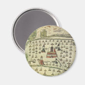 Montezuma's Aztec Empire, Antiek Wereldkaart, 1577 Magneet (Voorkant / Achterkant)