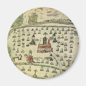 Montezuma's Aztec Empire, Antiek Wereldkaart, 1577 Magneet (Voorkant)