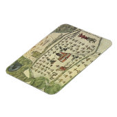 Montezuma's Aztec Empire, Antiek Wereldkaart, 1577 Magneet (Linkerzijde)