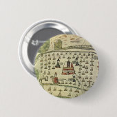 Montezuma's Aztec Empire, Antiek Wereldkaart, 1577 Ronde Button 5,7 Cm (Voorkant /achterkant)