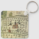 Montezuma's Aztec Empire, Antiek Wereldkaart, 1577 Sleutelhanger (Achterkant)