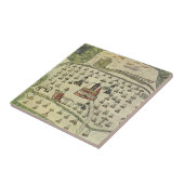 Montezuma's Aztec Empire, Antiek Wereldkaart, 1577 Tegeltje (Zijkant)