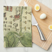 Montezuma's Aztec Empire, Antiek Wereldkaart, 1577 Theedoek (Quarter Fold)