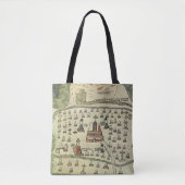 Montezuma's Aztec Empire, Antiek Wereldkaart, 1577 Tote Bag (Voorkant)
