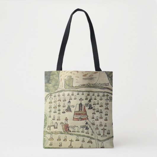 Montezuma's Aztec Empire, Antiek Wereldkaart, 1577 Tote Bag (Voorkant)