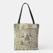 Montezuma's Aztec Empire, Antiek Wereldkaart, 1577 Tote Bag (Achterkant)